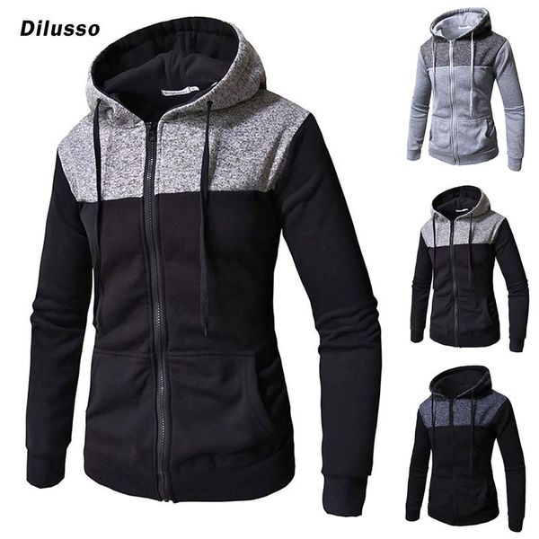 

men's jackets winter men patchwork casual long sleeve slim fit sweatshirt with pocket male plus size blouse hoodies for 2021 fashion, Black;brown