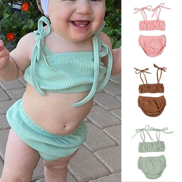 

infant clothing sets girls outfits baby clothes toddler suits summer cotton tank shorts 2pcs newborn wear b7069, White