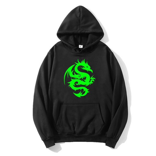 

fashion hip hop streetwear men's hoodie ulzzang harajuku kawaii vigtage dragon print sweatshirt casual ladies hoodies & sweatshirts, Black
