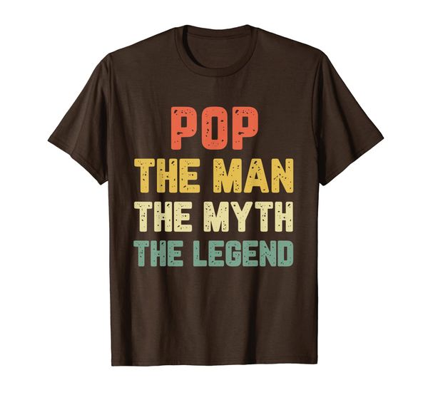 

pop the man the myth the legend vintage gift t-shirt, White;black