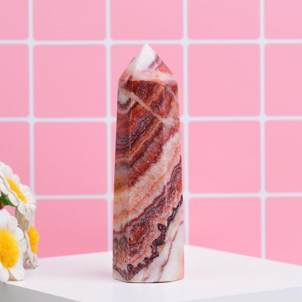 

natural crystal agate tower flesh-colored column stone point crafts quartz home rock ornaments craft gifts decorative objects & figurines