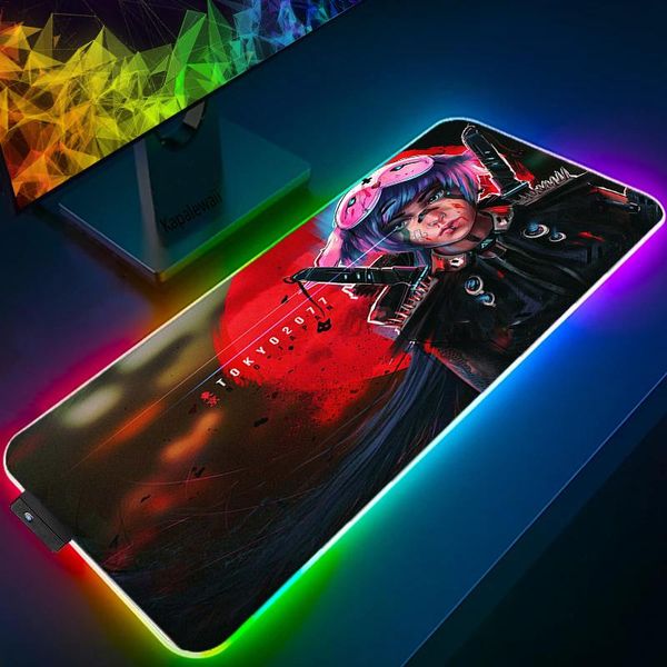 

mouse pads & wrist rests rgb gaming pad xxl large gamer led computer mousepad cyber mat with backlight carpet for keyboard desk