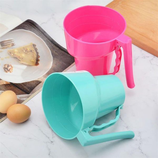 

baking & pastry tools handheld funnel shape flour sifter fine mesh powder sieve icing sugar manual cup home kitchen