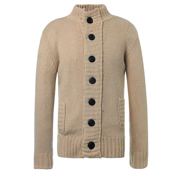 

fashion sweater men's thick cotton long sleeve cheongsam collar cardigan coat pirate solid button, White;black
