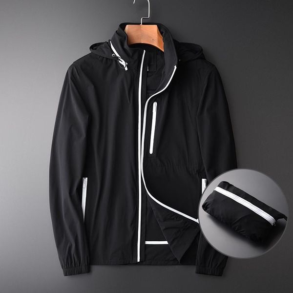 

men's jackets minglu collar hidden hat men luxury portable slim hooded mens and coats plus size 4xl sport outdoors man cosats, Black;brown