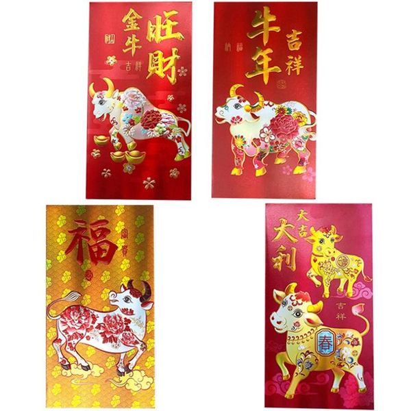 

year of the ox red envelopes chinese creative upscale sense quality festival gift, 40pcs gift wrap