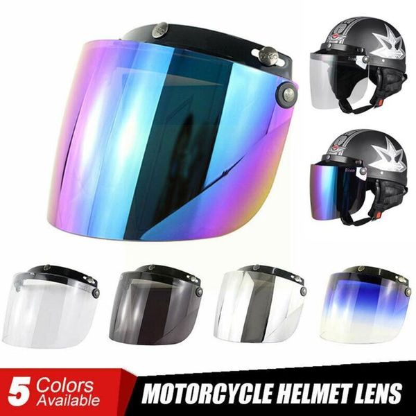 

motorcycle helmets 1 x visor lens wind shield helmet sun flip open face full 3-snap up down a5t1