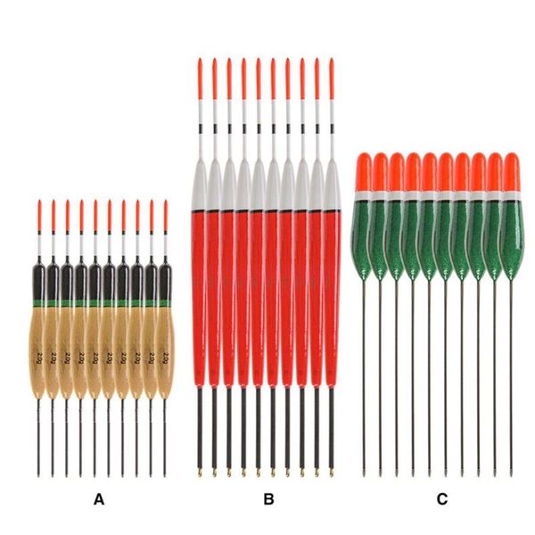 

fishing accessories style 10pcs/lot outdoor float bobber cork fir vertical pesca for carp tackle