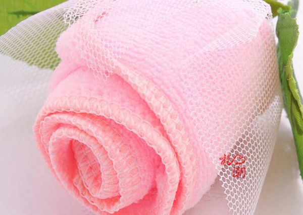 

towel 10pcs/lot wholesale mini solid flowers face plain wedding cute knitted microfiber fabric rose bath promotional gifts