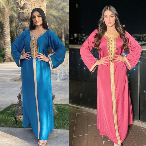 

ethnic clothing ramadan muslim robe eid moubarak abaya dubai turkey islam arabic longue satin long hijab dress african for women djellaba 20, Red