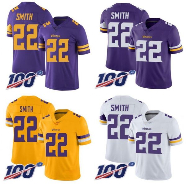 

Minnesota Vikings Men #22 Harrison Smith Women Youth Limited Rush 100th Season Jersey, Black;red