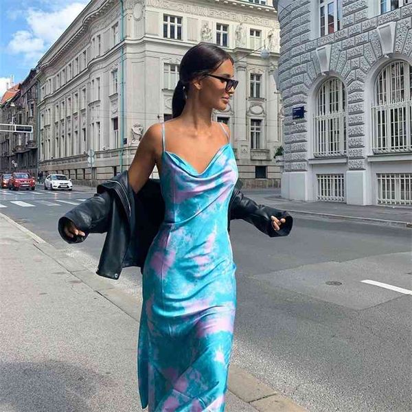 

women print pile collar fish tail suspender dress solid color high waist midi fashion spring summer 11b471 210525, Black;gray