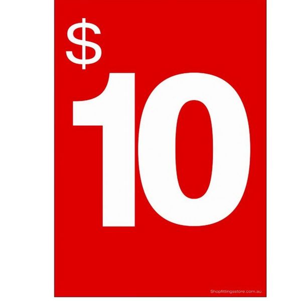 $ 10 Знак карты A5 Поставка рекламы Рекламная цена бумаги супермаркет магазин потолочная полка стола столешница вершина баннер