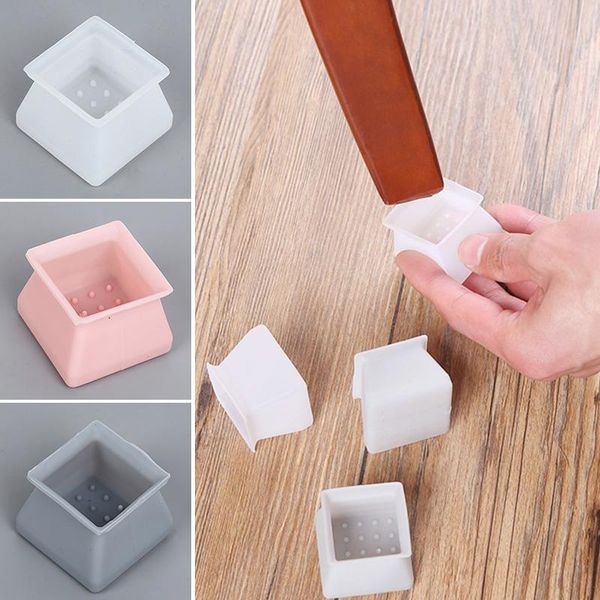 

4pc table chair foot cover silicone leg mat non-slip caps protection floor protectors pad covers