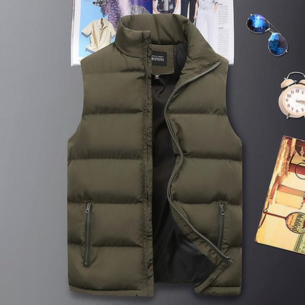 

men's jackets winter vests down cotton sleeveless warm lining, Black;brown