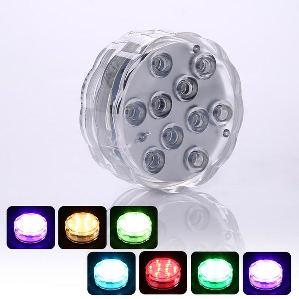 

bulbs 2pcs underwater wireless remote control led multi color spotlight submersible 10led light waterproof party lamp