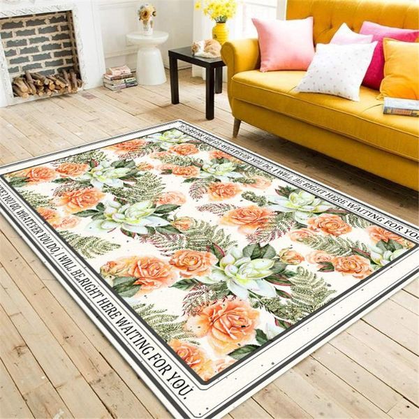 

carpets rural style carpet floral for living room modern area rug orange flowers plants printed bedroom rugs bedside women girl