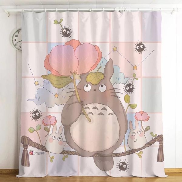 

tonari no totoro 3d printing blackout curtains bedroom living room home decoration for children kids boys curtain & drapes