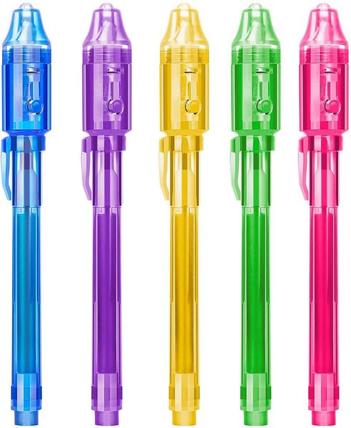 

highlighters stenda invisible ink pen with purple to write secret letters, kids provide thanksgiving and halloween gift bags toys, Black;red