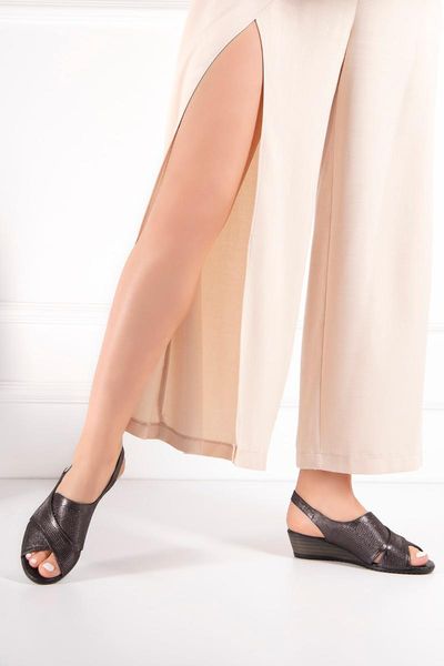 

sandals women's platinum genuine leather, Black