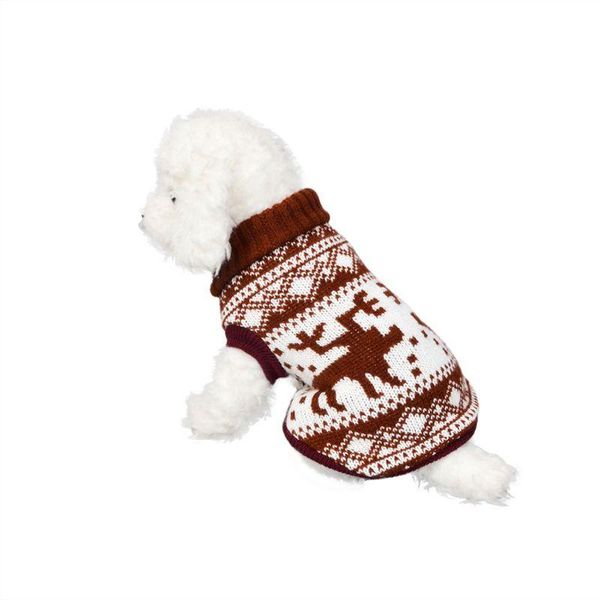 Hundebekleidung, doppeltes Elchmuster, Haustierpullover für kleine und mittelgroße Hunde, Mantel, Outfit, Kleidung, Weihnachten