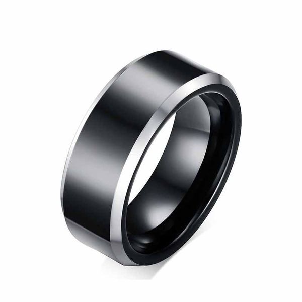 

wedding rings 2021 eamior arrival fashion 8 mm engagement ring for men tungsten steel black simple christmas jewelry gift, Slivery;golden