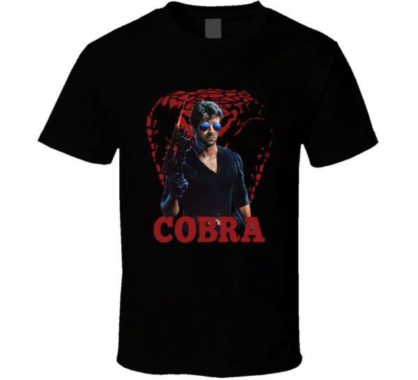 

cobra movie 80s action movie fan t shirt, White;black
