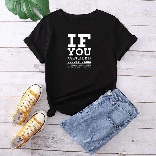 

women's t-shirt if you can read woman tshirt summer casual tee short sleeve printed graphic t shirt, White