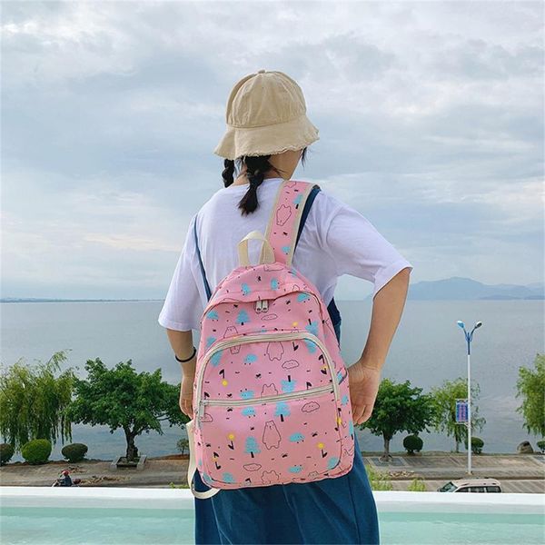 

nylon waterproof and lightweight campus student book backpack fashion print backpack#g30 school bags