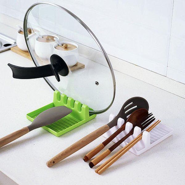 

kitchen spoon holder fork spatula rack organizer pot lid shelf spoons chopsticks rest accessories storage & organization