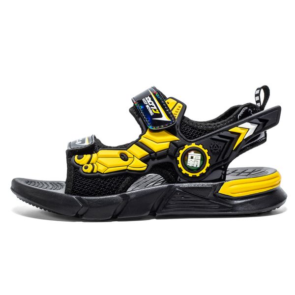 

2021 summer kids sandals solid color baby boys sandals rubber sole anti-slip boys sandals toddler children shoes beach, Black