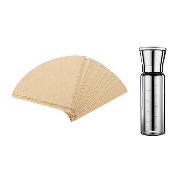 

coffee filters 80 pcs v60 filter cup special 102 paper & 1 stainless steel sea salt pepper grinder
