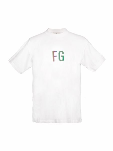 

2021ss fog reflective color focus t-shirt oversized hip-hop high street fg tee men women couple 100% cotton, White;black