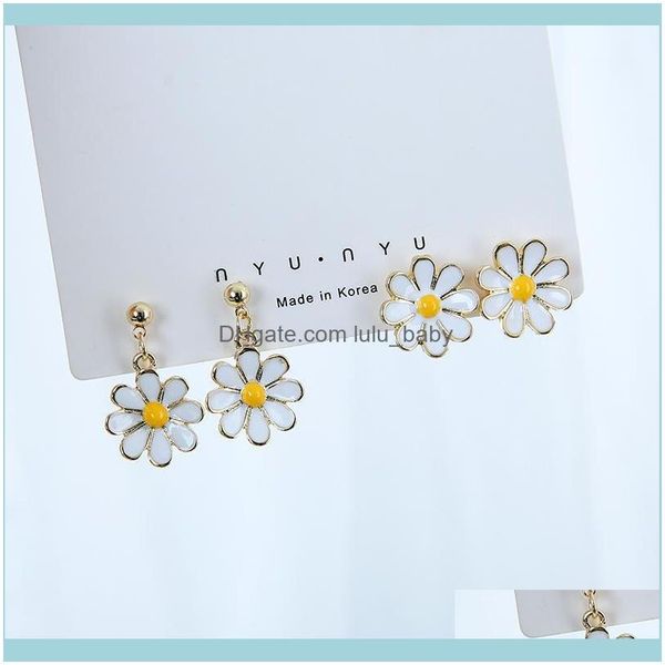 

stud jewelrystud little daisys department of pure and fresh earrings flower sweet sunflower joker without ear pierced with woman1 drop deliv, Golden;silver