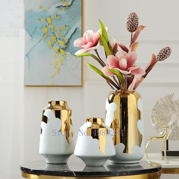 

modern ceramic vase golden flower living room deskarrangement decoration wedding flowers vases gold