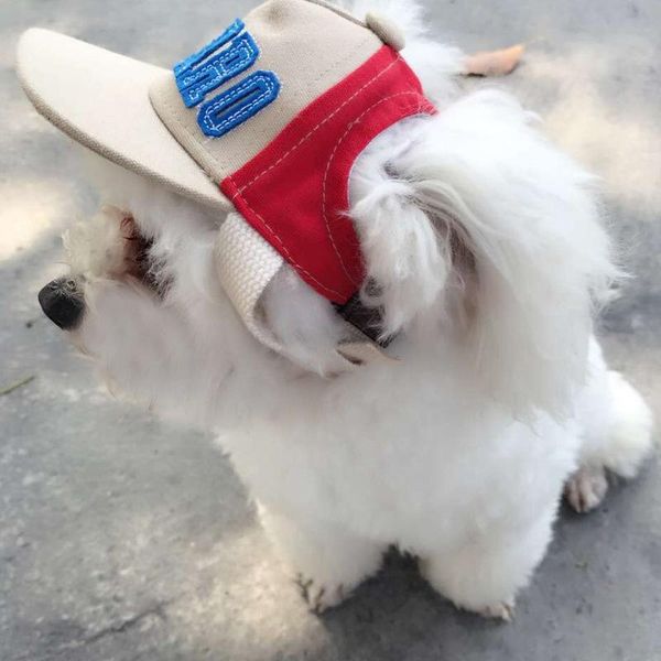 

dog apparel 1pcs sun block puppy hat with ear holes breathable peaked dogs cap for pet hats summer cute letter casco para perro 10