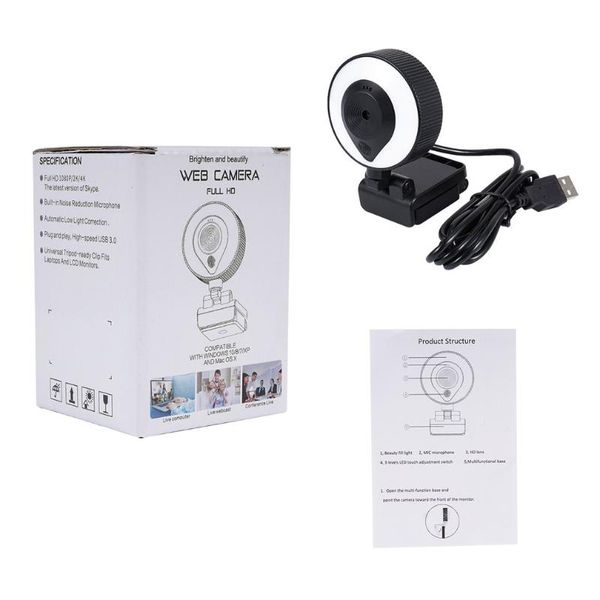 

usb with touch dimming computer meeting live lighting camera autofocus webcam 360 degree full rotation webcams