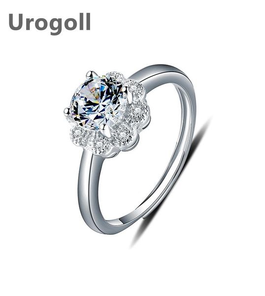 

wedding rings fashion women 925 sterling silver jewelry flowers cubic zirconia for female girls gifts, Slivery;golden