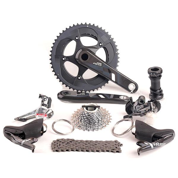 Deleurs de bicicleta Força 22 2x11 Speed ​​Road Bicycle Deleilur Groupset Kit GXP Crankset Arm 170/172,5mm sem calibres C Brake