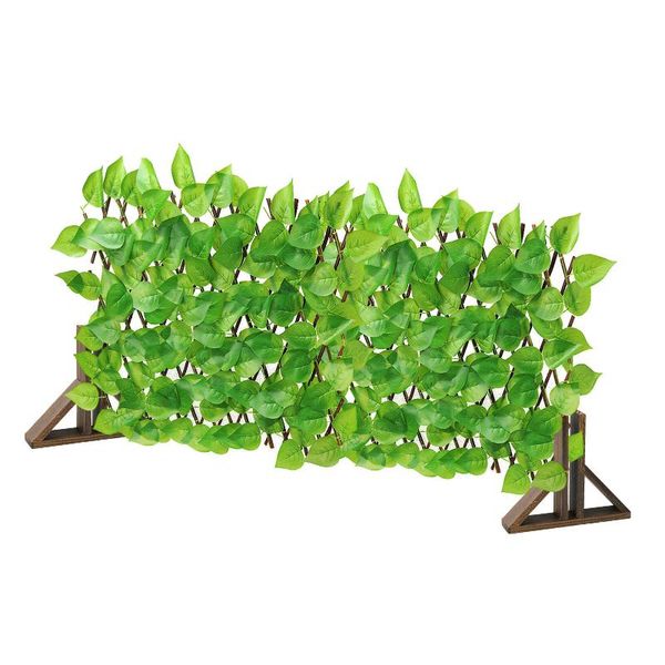

expanding wooden garden wall fence retractable artificial trellis panel plant climb support decorative flowers & wreaths