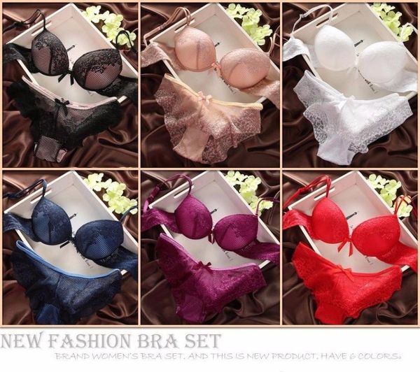 

bras sets sexy's mesh embroidery lace bra panty fashion classy and knickers briefs set underwire brassiere padded push-up, Red;black