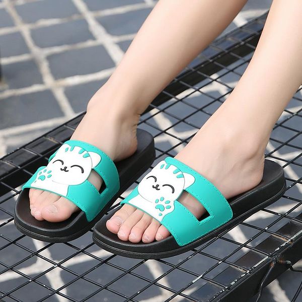 

slippers women cartoon female summer slides flip flops, Black
