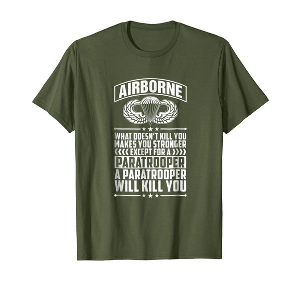 

paratrooper what doesn't kill you t shirt 21718, White;black