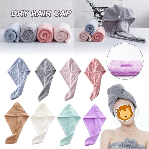 

magic microfiber hair fast drying dryer towel bath wrap hat quick cap turban dry rapid absorbent soft thick gorros 3 shower caps