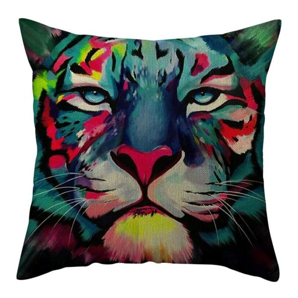 

cushion/decorative pillow nanacoba pure linen tiger po cushion cover ferocious animal printed for home chair sofa decorative pillowcases