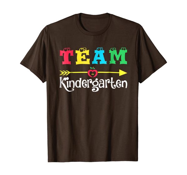 

team kindergarten teacher t-shirt 1st day of school, White;black