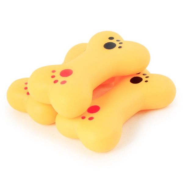 

pet dog chew toy soft small rubber bone squeaky animal supplies