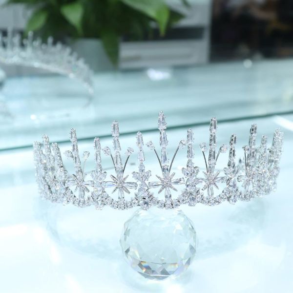

hair clips & barrettes wedding bridal bridesmaid star cubic zirconia girls white plated zircon tiara crown / headband for prom, Golden;silver