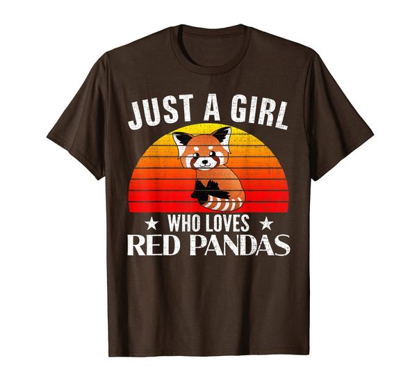 

retro just a girl who loves red pandas funny women gift t-shirt, White;black