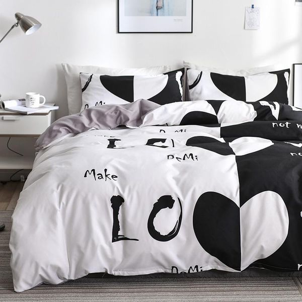

bedding sets love heart white comforter set modern home textile king  twin size bed linen valentine's day duvet cover
